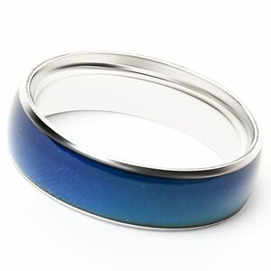 Silver Mood Ring Band Stainless Steel Ring Men Women